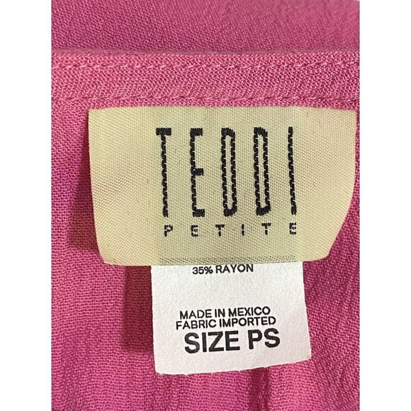 Teddi Pink Maxi Dress Women's Size PS Gauzy Crepe Fabric Needlepoint Design NWT - Picture 4 of 11